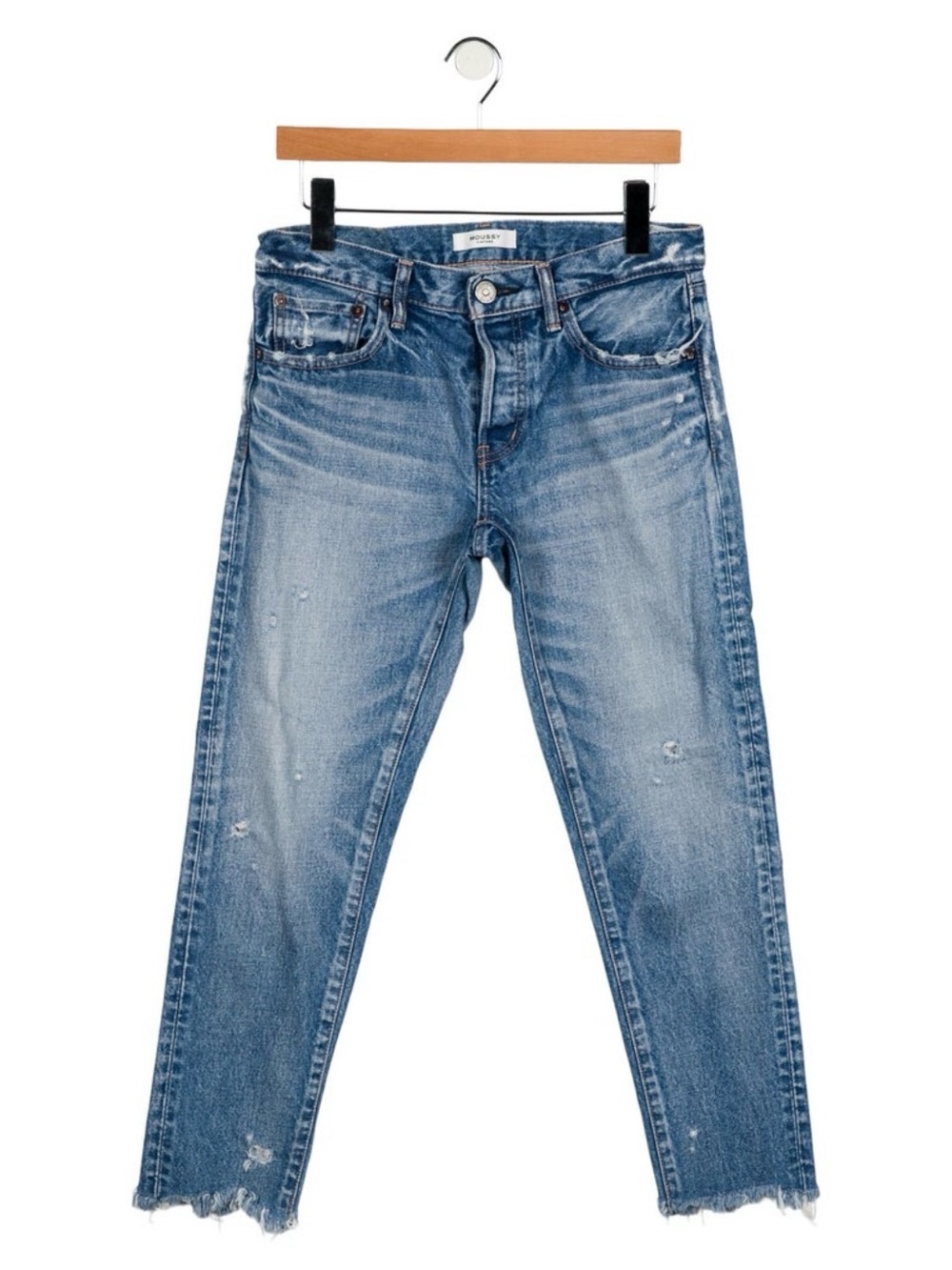Women’s Cropped Distressed Blue Jeans
